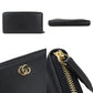 GUCCI Long Wallet Purse 456117 leather black GG Marmont Women Used Authentic