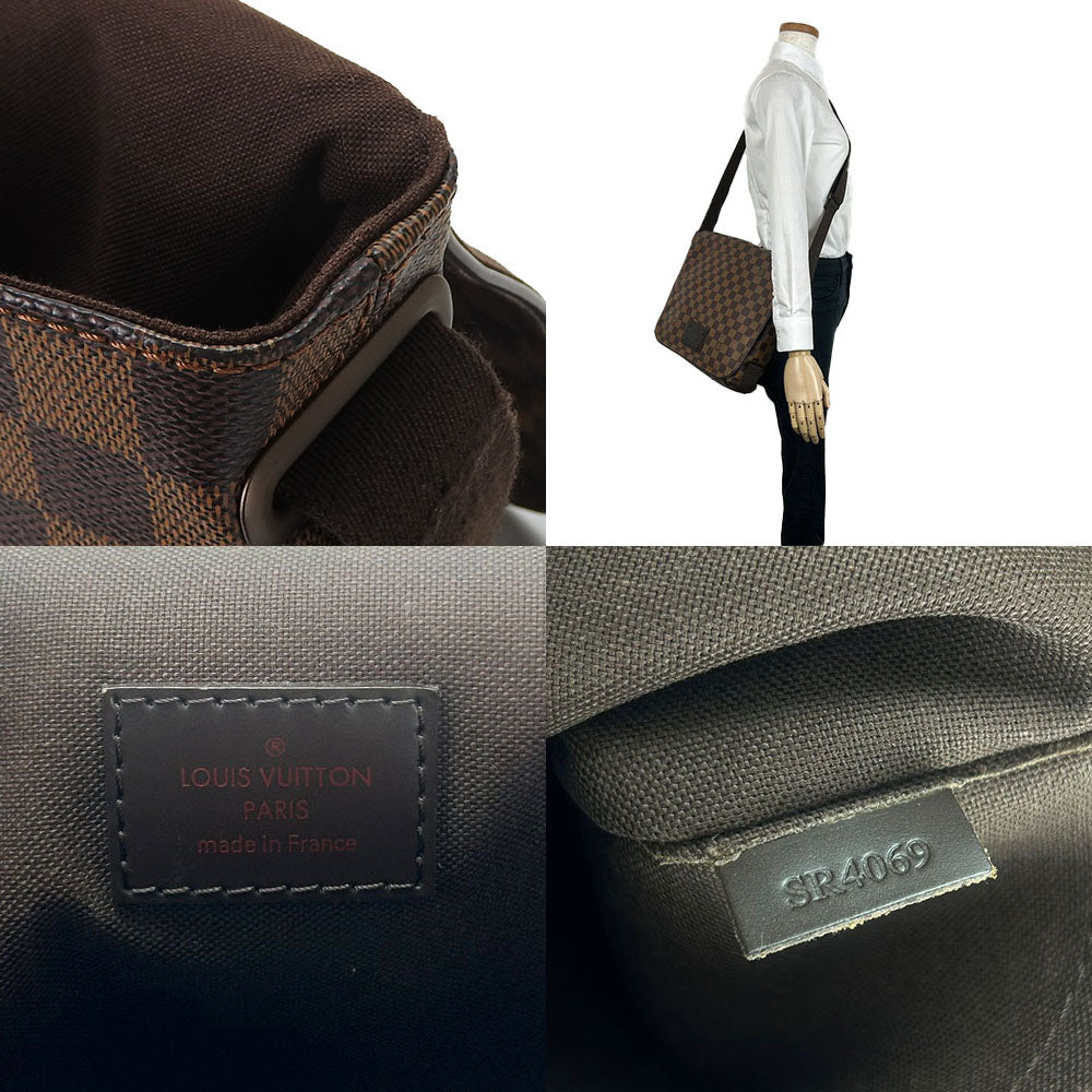 LOUIS VUITTON Shoulder Bag N51211 Damier Brown Brooklyn MM mens Used Authentic