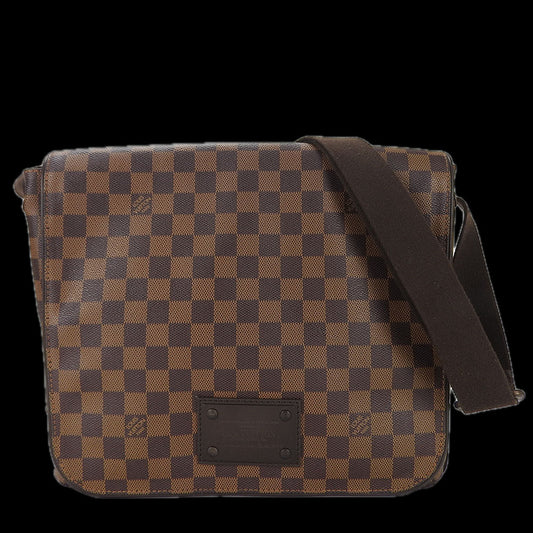 LOUIS VUITTON Shoulder Bag N51211 Damier Brown Brooklyn MM mens Used Authentic