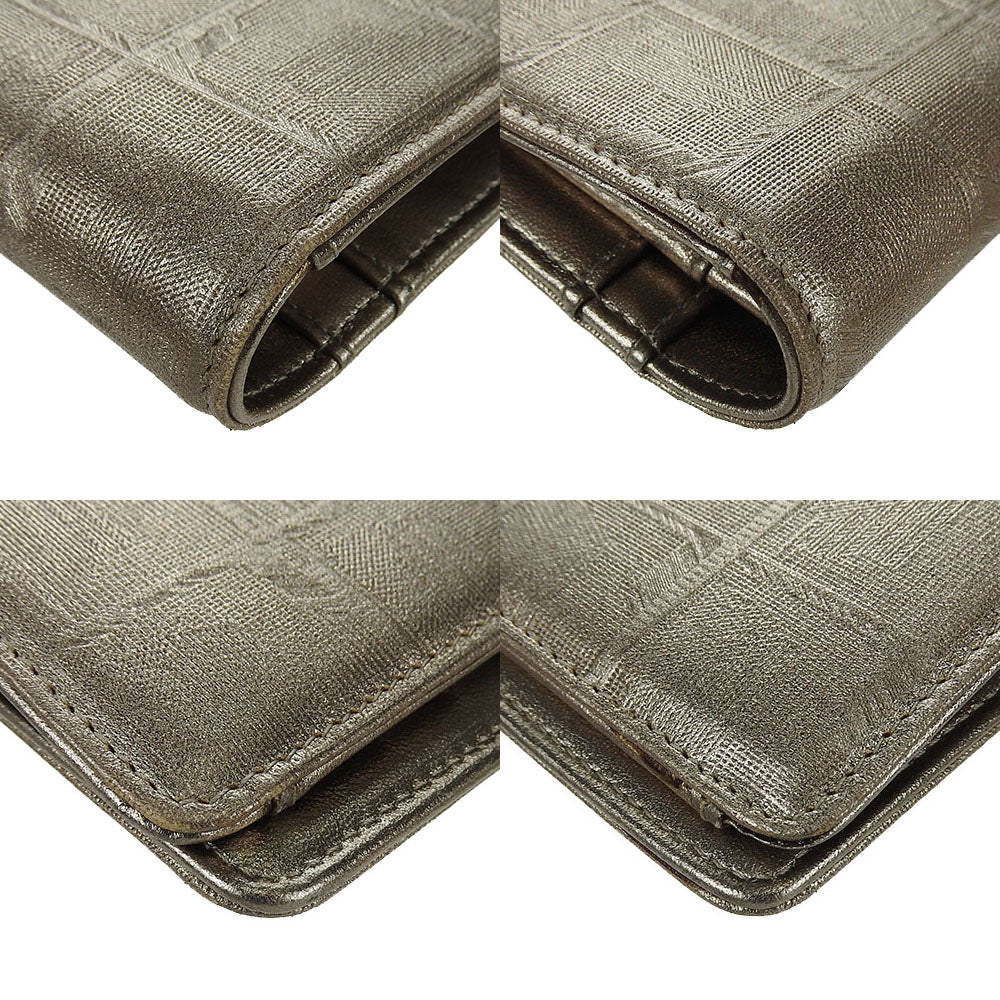 CHANEL Long Wallet Purse Jacquard nylon, leather gold New travel line Women Used Authentic