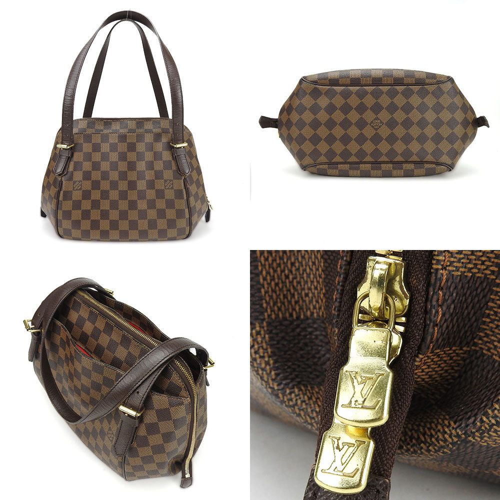 LOUIS VUITTON Shoulder Bag N51174 Damier canvas Brown Belem MM Women Used Authentic