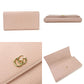 GUCCI Long Wallet Purse 456116 leather pink Double G GG Marmont Women Used Authentic