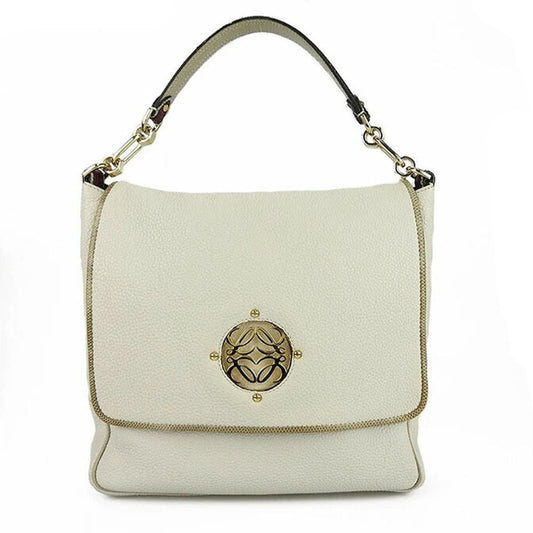 LOEWE Shoulder Bag 374.96.623 leather white Miami Women Used Authentic