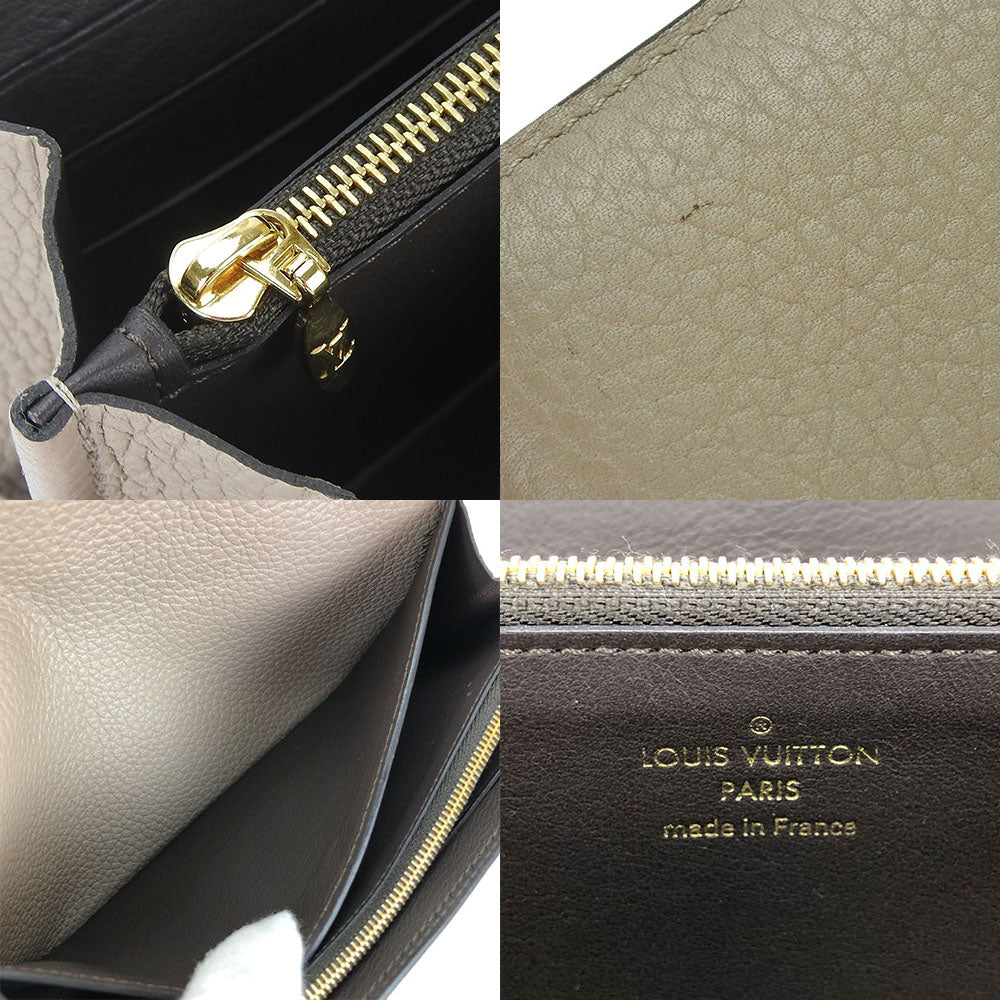 LOUIS VUITTON Long Wallet Purse M61249 leather beige Portefeuille Capsine Women Used Authentic
