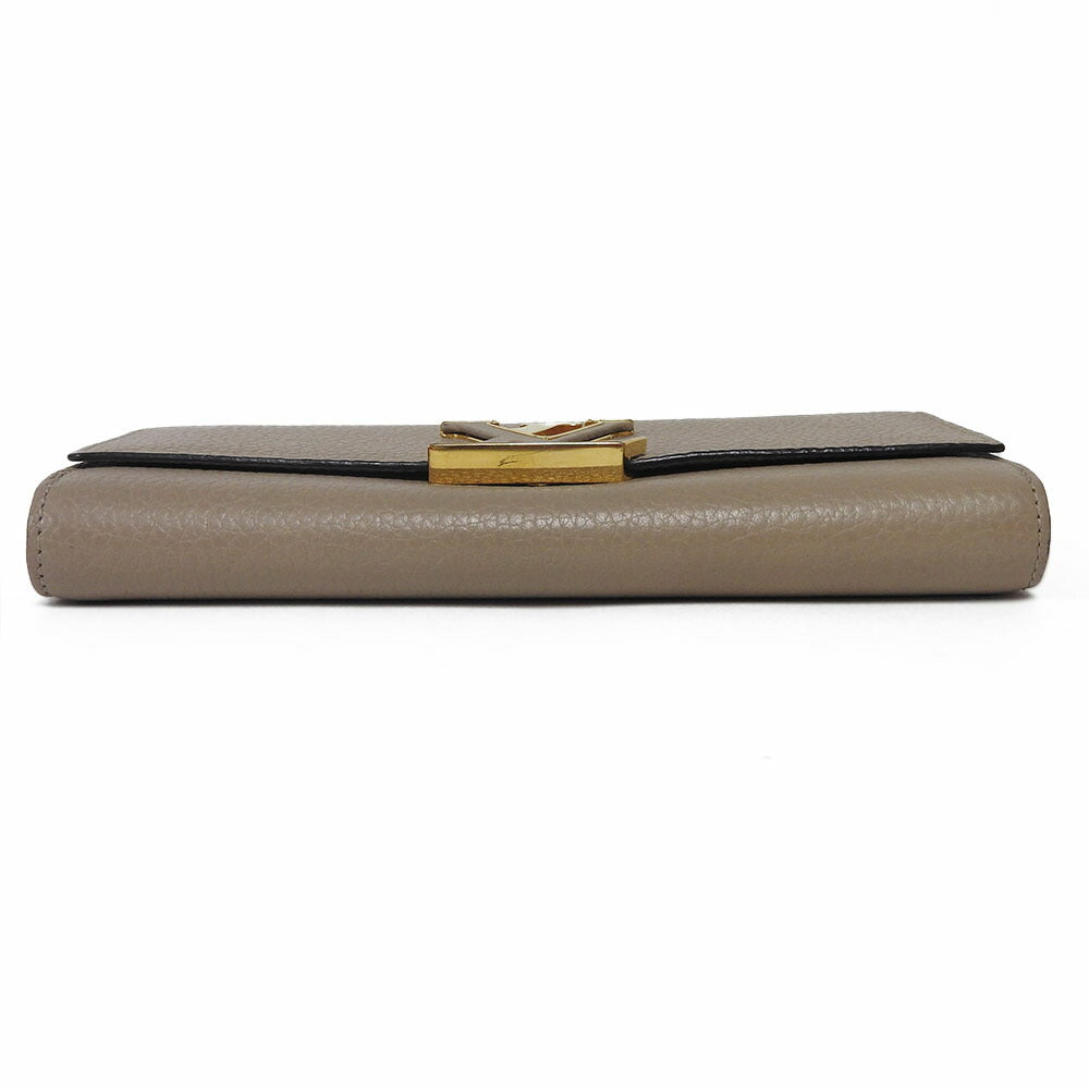 LOUIS VUITTON Long Wallet Purse M61249 leather beige Portefeuille Capsine Women Used Authentic