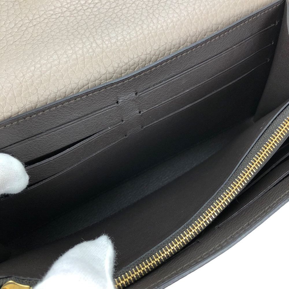 LOUIS VUITTON Long Wallet Purse M61249 leather beige Portefeuille Capsine Women Used Authentic
