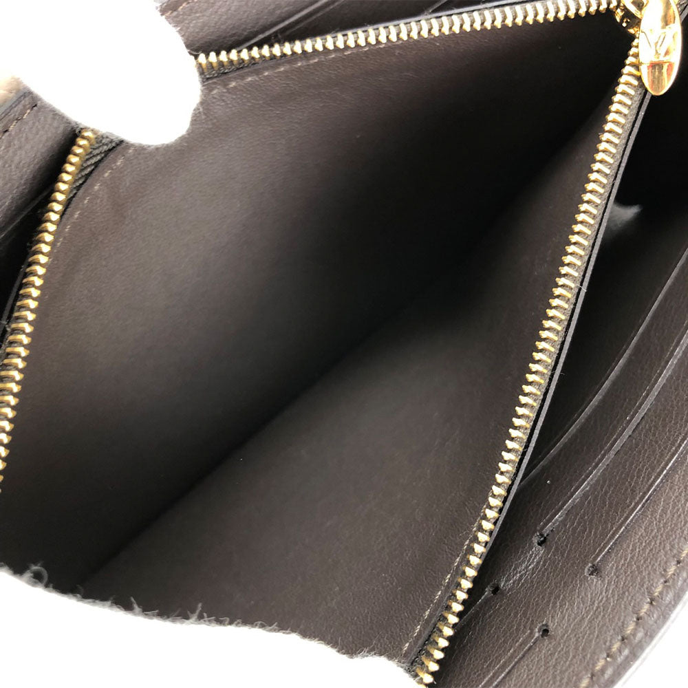 LOUIS VUITTON Long Wallet Purse M61249 leather beige Portefeuille Capsine Women Used Authentic