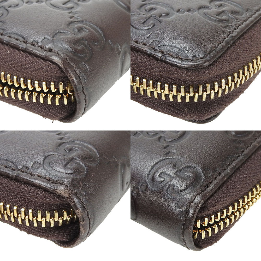 GUCCI Long Wallet Purse 307980 leather Brown mens(Unisex) Used Authentic