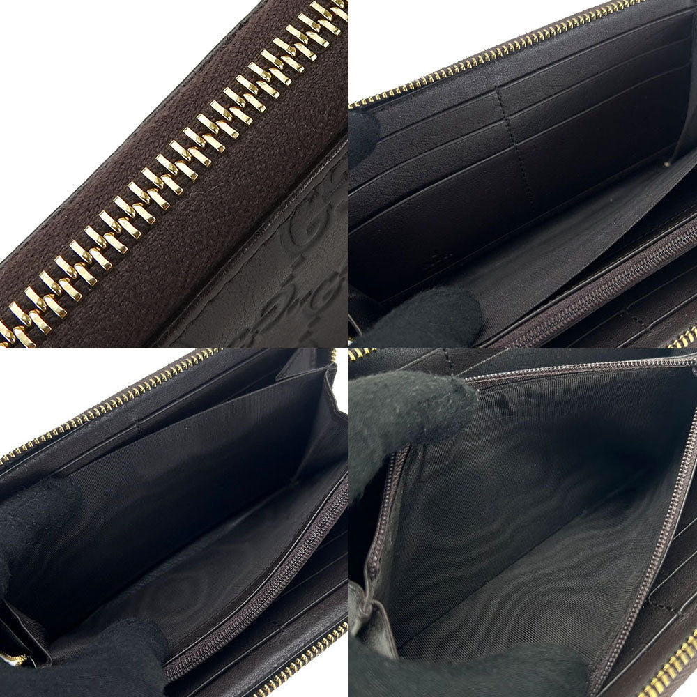 GUCCI Long Wallet Purse 307980 leather Brown mens(Unisex) Used Authentic