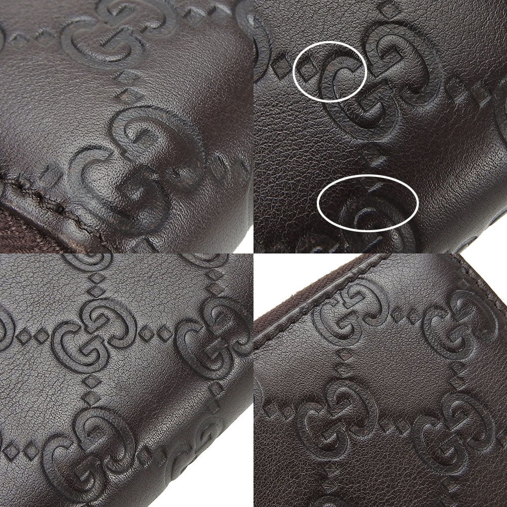 GUCCI Long Wallet Purse 307980 leather Brown mens(Unisex) Used Authentic
