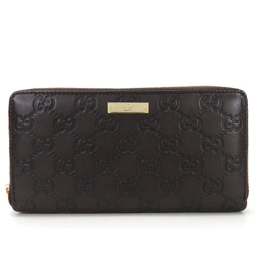 GUCCI Long Wallet Purse 307980 leather Brown mens(Unisex) Used Authentic