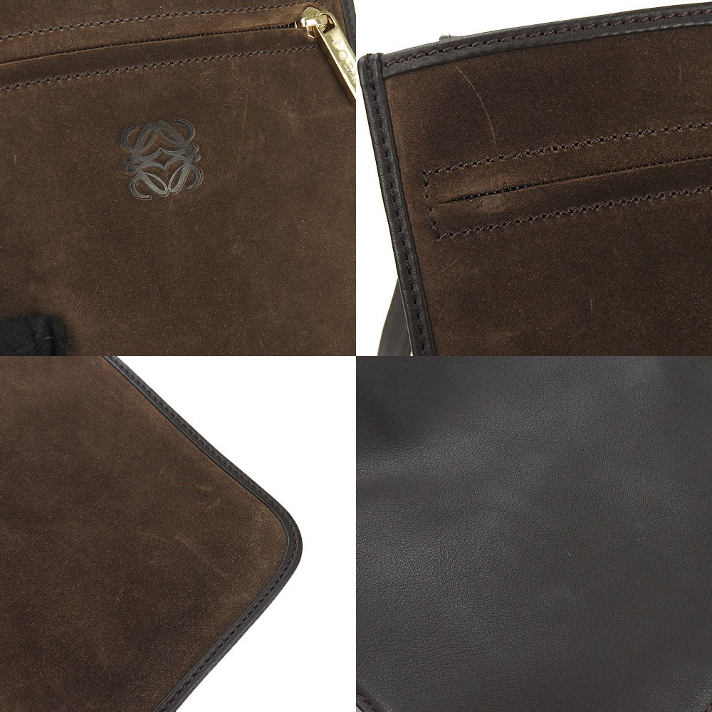 LOEWE Shoulder Bag Suede, Leather Brown anagram Women Used Authentic