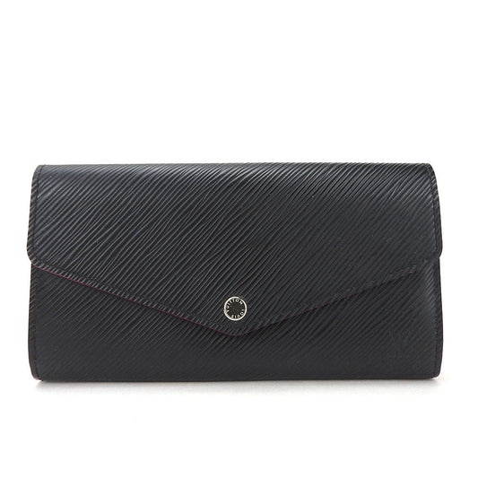 LOUIS VUITTON Long Wallet Purse M64322 Epi Leather Noir Portefeuille Sara Women Used Authentic