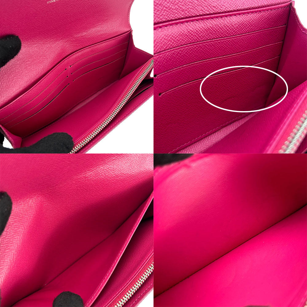 LOUIS VUITTON Long Wallet Purse M64322 Epi Leather Noir Portefeuille Sara Women Used Authentic