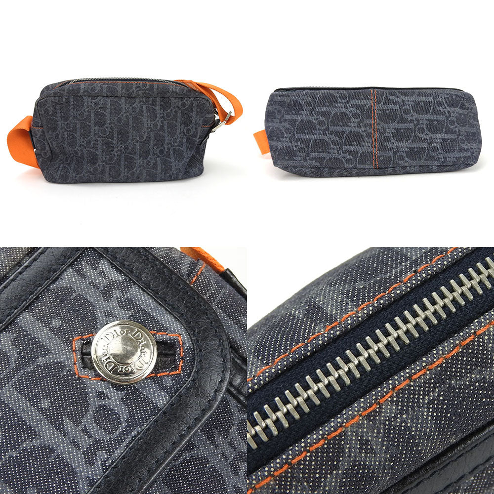 Dior Shoulder Bag denim black Flight line Women Used Authentic