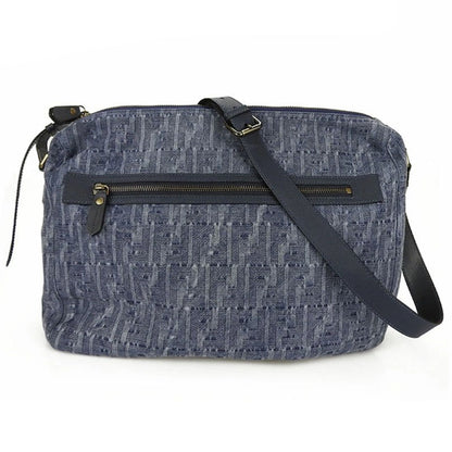 FENDI Shoulder Bag 7VA226 Denim, Leather blue Women Used Authentic