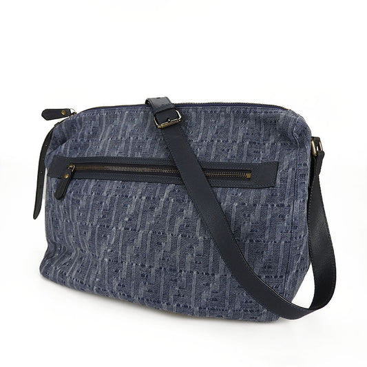 FENDI Shoulder Bag 7VA226 Denim, Leather blue Women Used Authentic