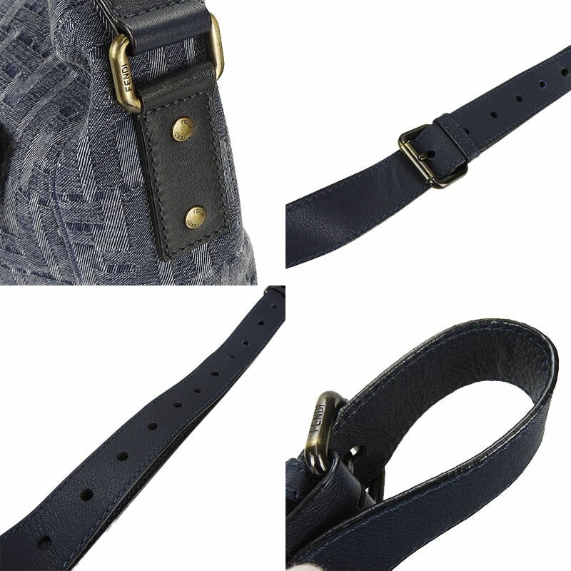 FENDI Shoulder Bag 7VA226 Denim, Leather blue Women Used Authentic