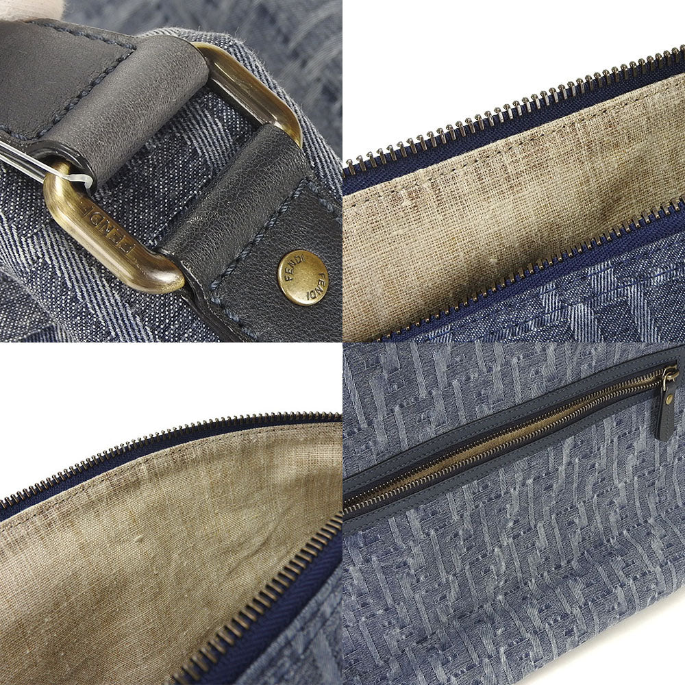 FENDI Shoulder Bag 7VA226 Denim, Leather blue Women Used Authentic