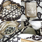 LOEWE Handbag Leather, Canvas Dark brown anagram Nappa Aire Women Used Authentic