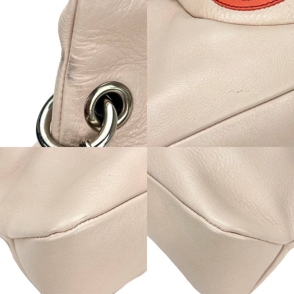 CELINE Handbag leather beige Cruise line Women Used Authentic
