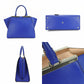 FENDI Handbag 8BH279 leather Blue type Trois Jules Women Used Authentic