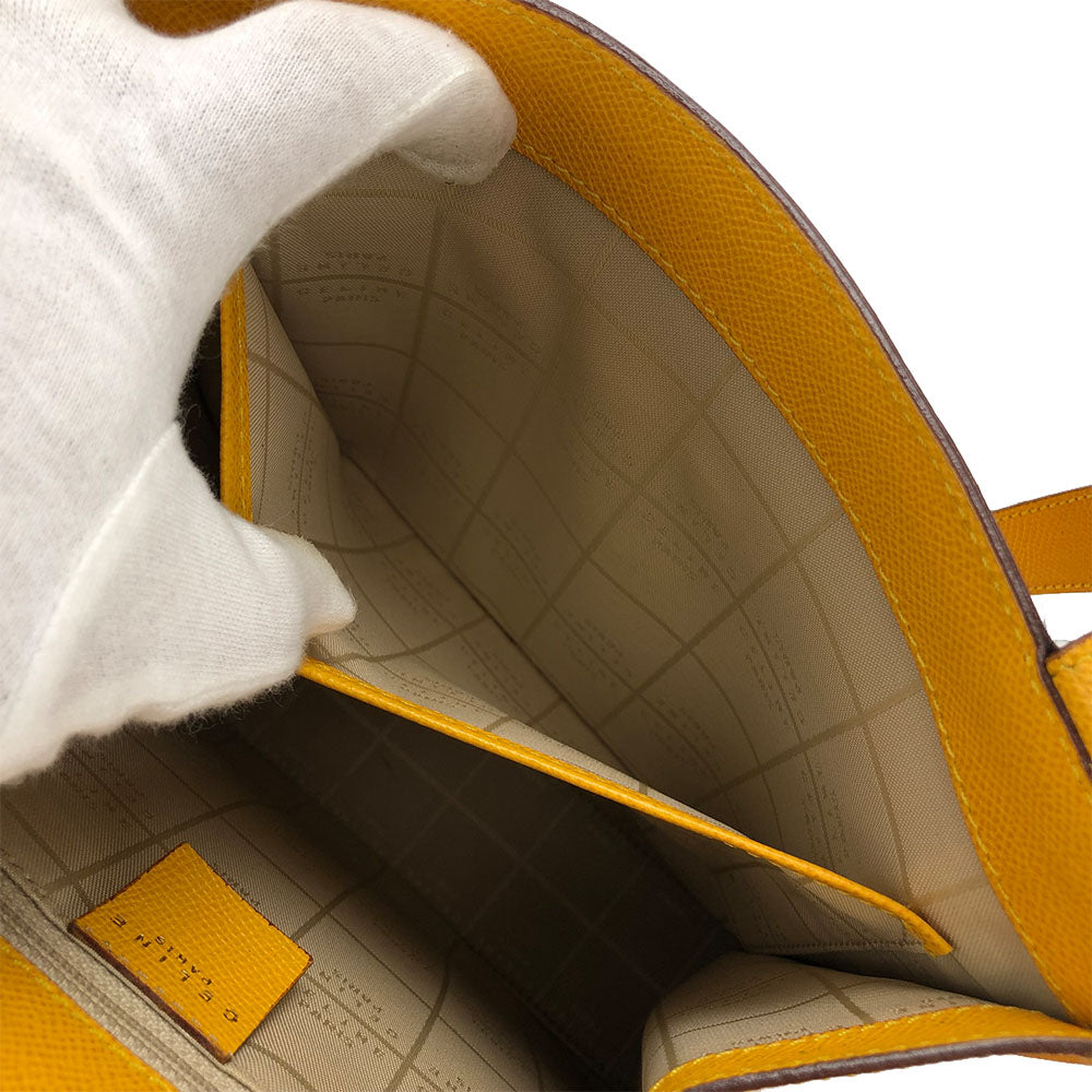 CELINE Shoulder Bag leather yellow Women Used Authentic