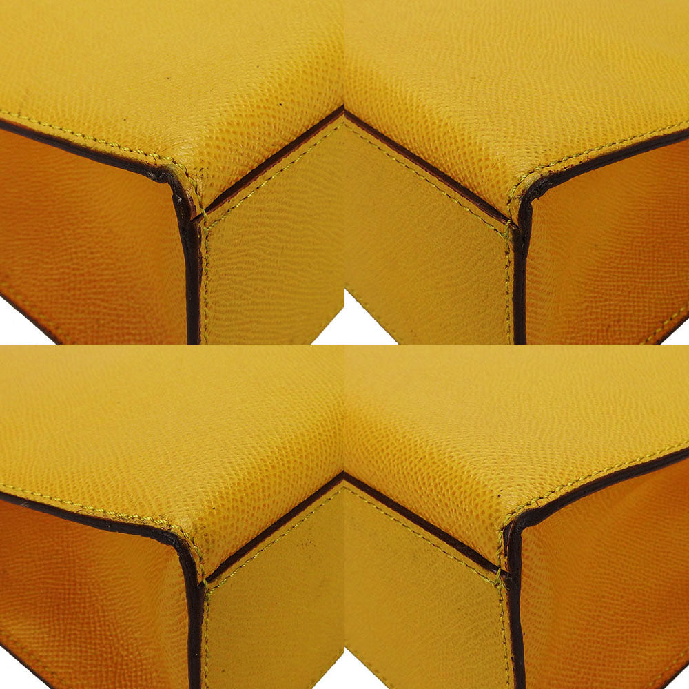 CELINE Shoulder Bag leather yellow Women Used Authentic