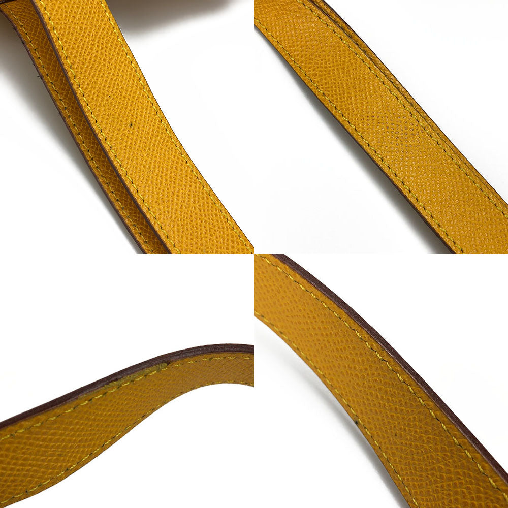 CELINE Shoulder Bag leather yellow Women Used Authentic