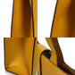 CELINE Shoulder Bag leather yellow Women Used Authentic
