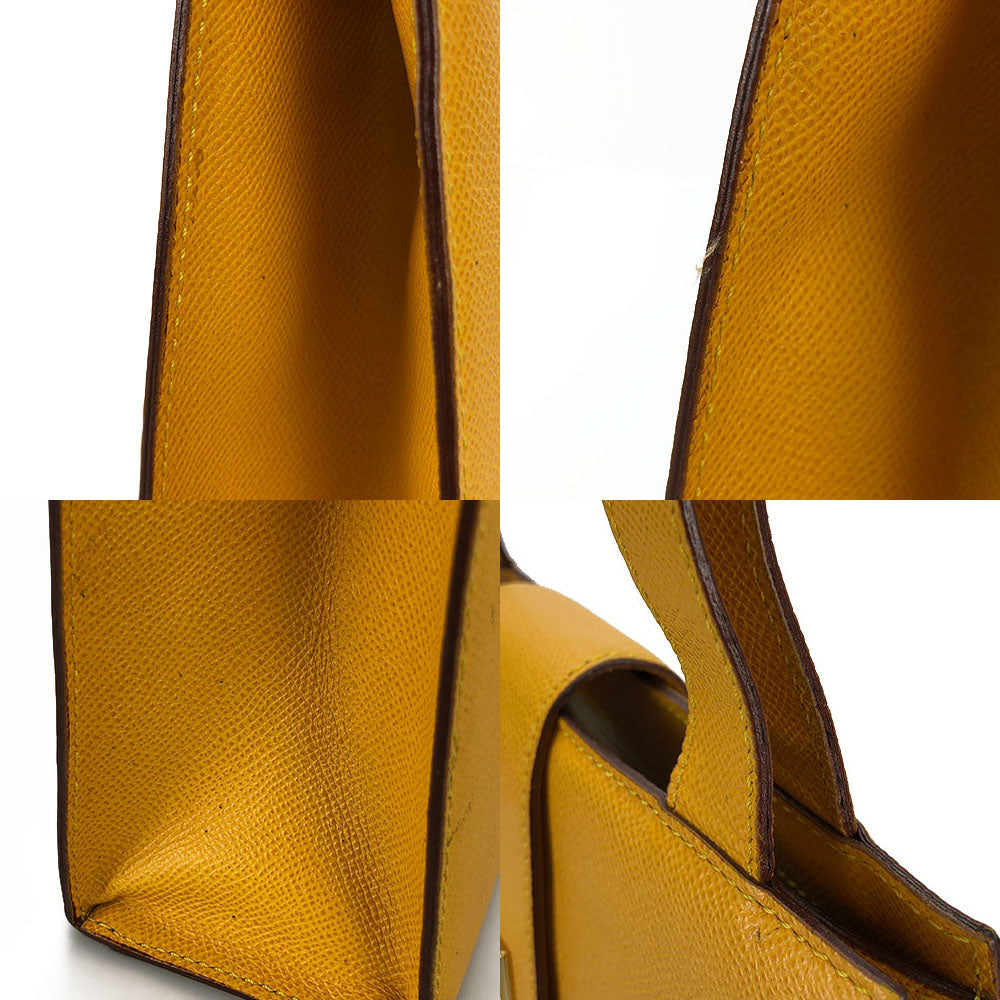 CELINE Shoulder Bag leather yellow Women Used Authentic