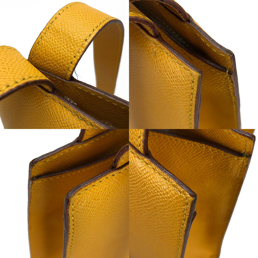 CELINE Shoulder Bag leather yellow Women Used Authentic
