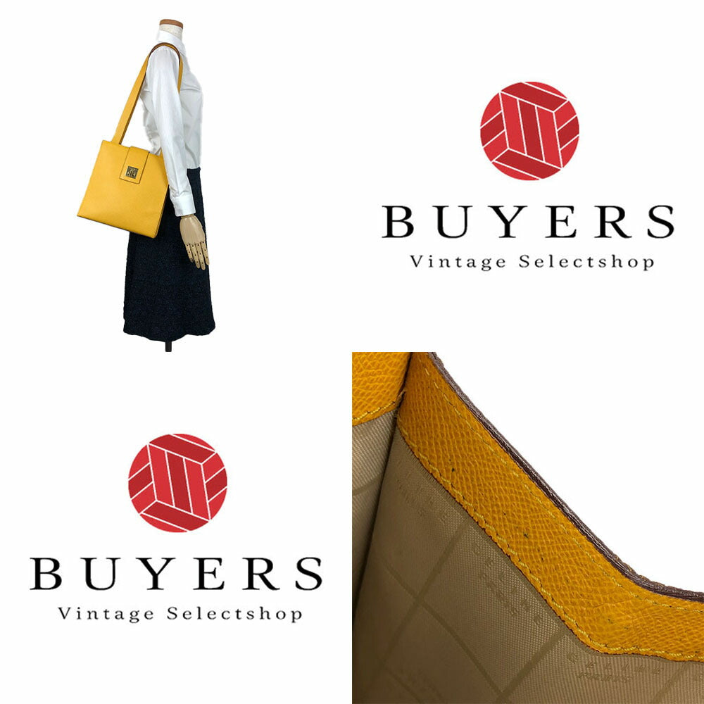 CELINE Shoulder Bag leather yellow Women Used Authentic