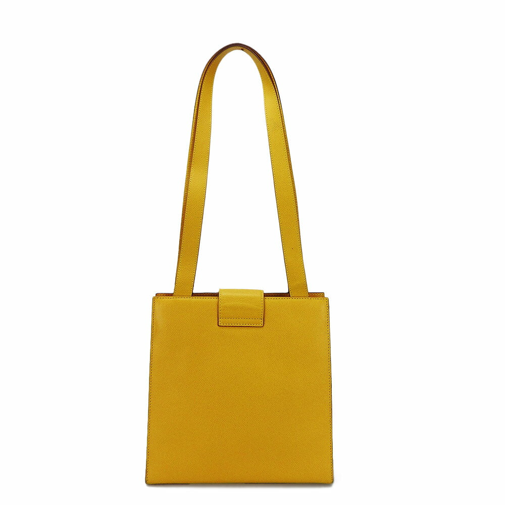 CELINE Shoulder Bag leather yellow Women Used Authentic
