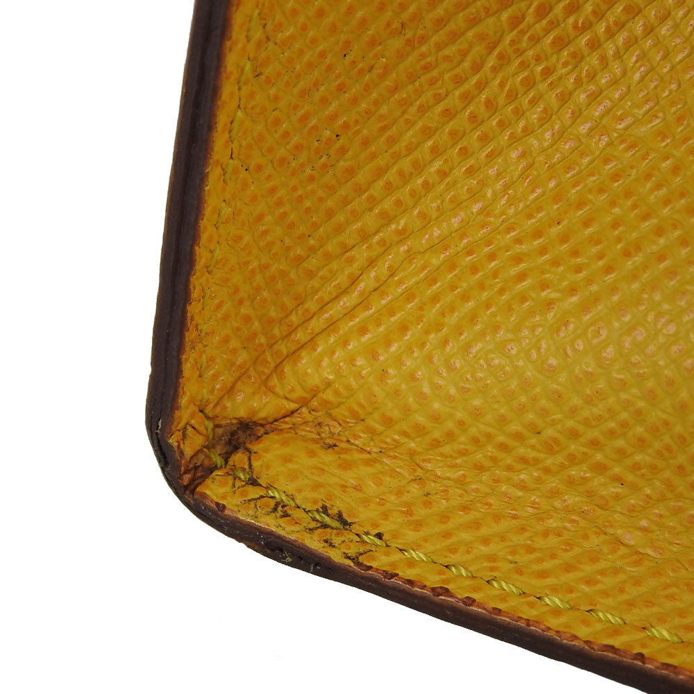 CELINE Shoulder Bag leather yellow Women Used Authentic