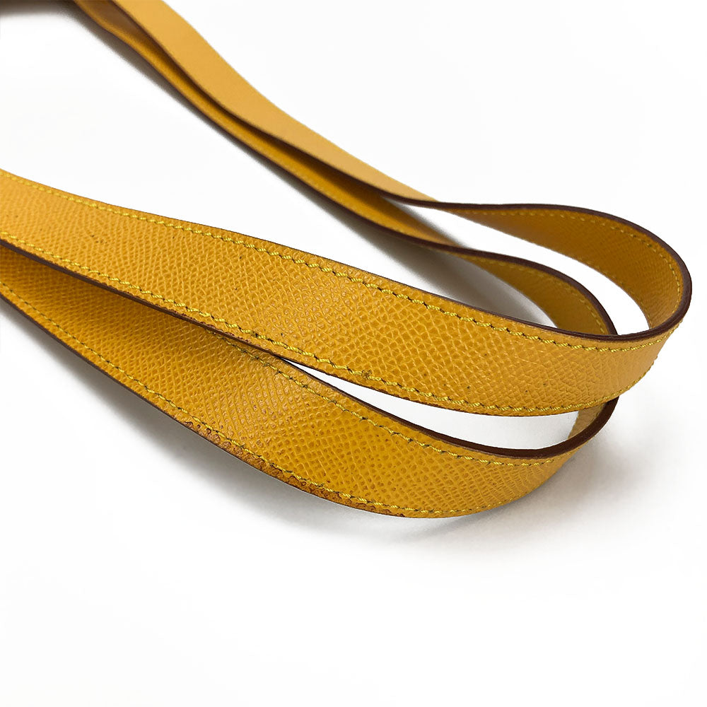 CELINE Shoulder Bag leather yellow Women Used Authentic