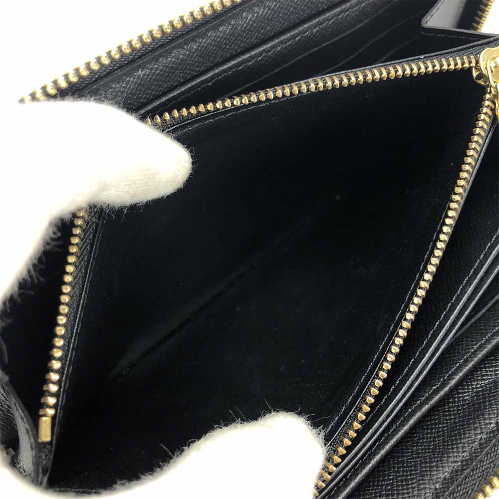 LOUIS VUITTON Long Wallet Purse M63991 Epi Leather Noir Love Lock Zippy Wallet Women Used Authentic