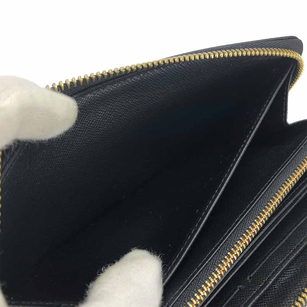 LOUIS VUITTON Long Wallet Purse M63991 Epi Leather Noir Love Lock Zippy Wallet Women Used Authentic