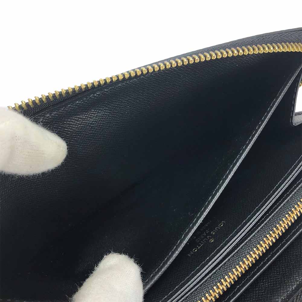 LOUIS VUITTON Long Wallet Purse M63991 Epi Leather Noir Love Lock Zippy Wallet Women Used Authentic