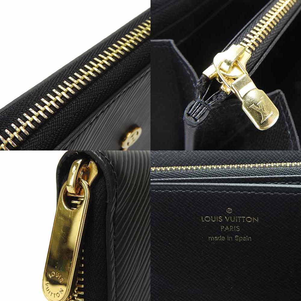 LOUIS VUITTON Long Wallet Purse M63991 Epi Leather Noir Love Lock Zippy Wallet Women Used Authentic