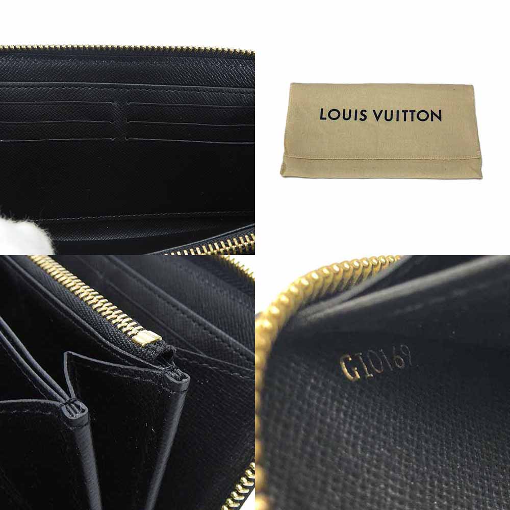 LOUIS VUITTON Long Wallet Purse M63991 Epi Leather Noir Love Lock Zippy Wallet Women Used Authentic
