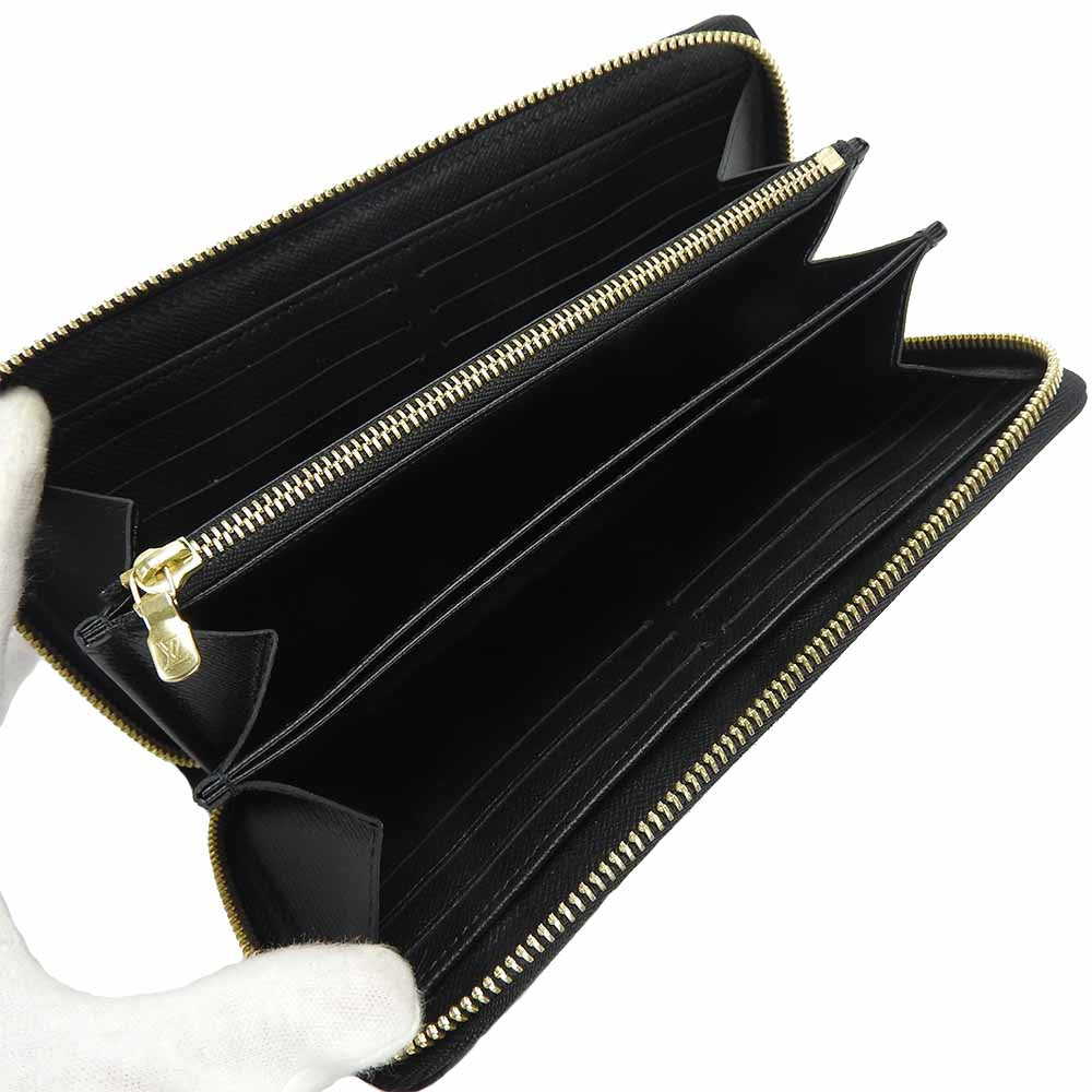 LOUIS VUITTON Long Wallet Purse M63991 Epi Leather Noir Love Lock Zippy Wallet Women Used Authentic