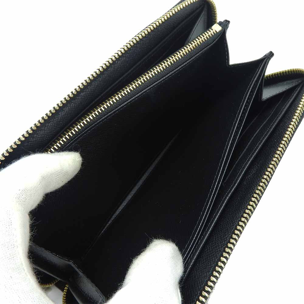 LOUIS VUITTON Long Wallet Purse M63991 Epi Leather Noir Love Lock Zippy Wallet Women Used Authentic