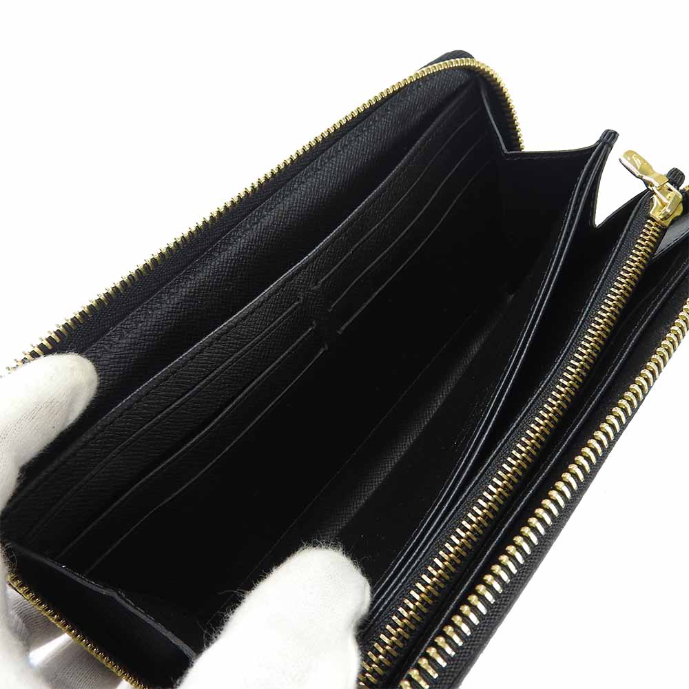 LOUIS VUITTON Long Wallet Purse M63991 Epi Leather Noir Love Lock Zippy Wallet Women Used Authentic