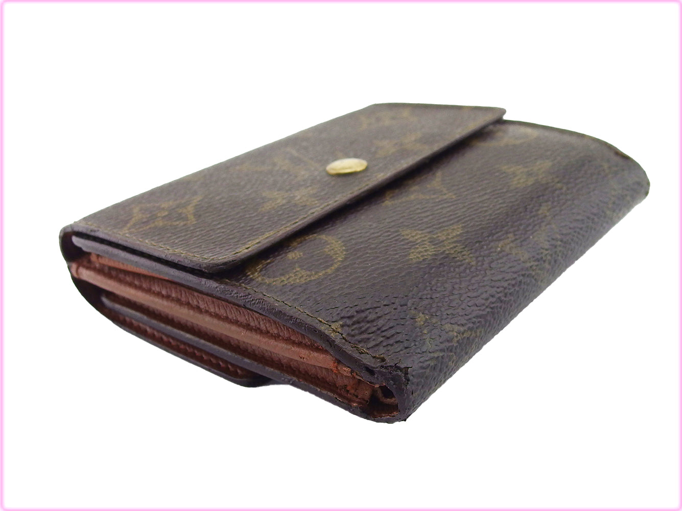 LOUIS VUITTON Bifold Wallet M61652 Brown beige Porte Monnaie Billets Cartes Credit