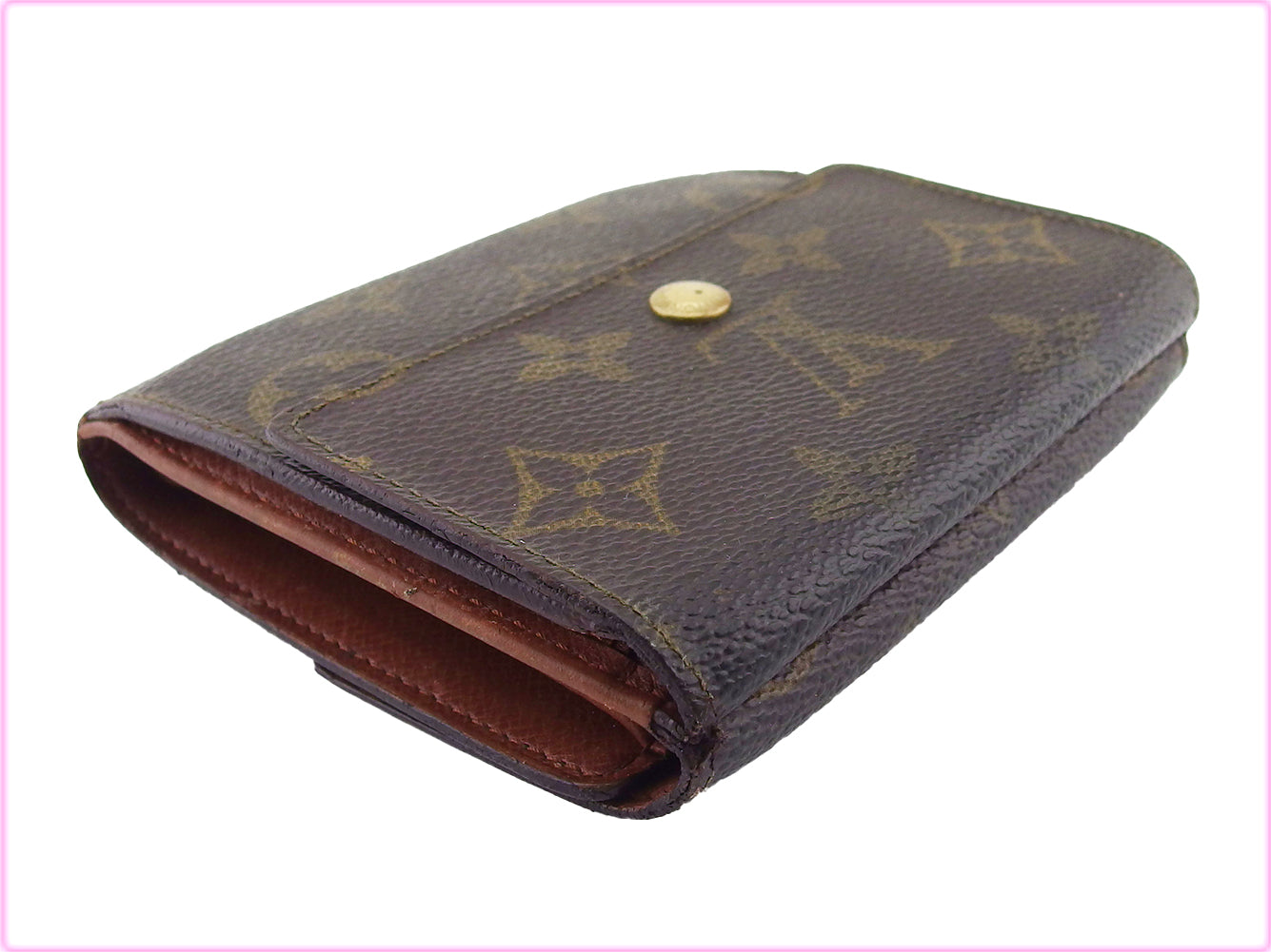LOUIS VUITTON Bifold Wallet M61652 Brown beige Porte Monnaie Billets Cartes Credit