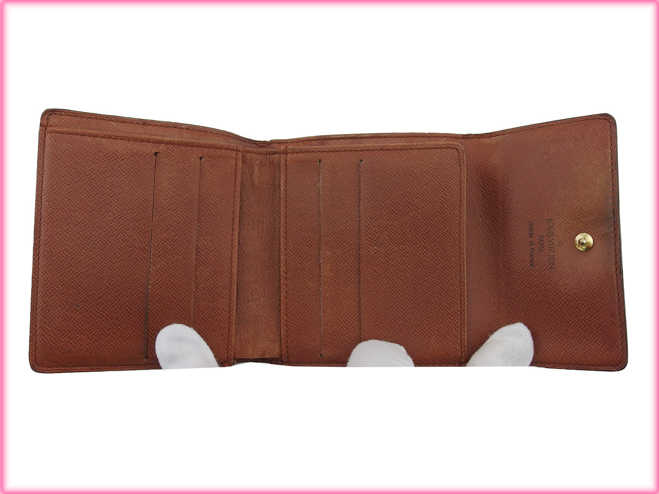 LOUIS VUITTON Bifold Wallet M61652 Brown beige Porte Monnaie Billets Cartes Credit
