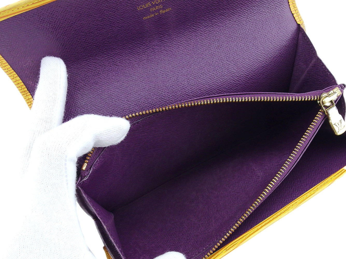 LOUIS VUITTON Long Wallet Purse Tassiri Yellow Pochette Porto MonÃ©credi