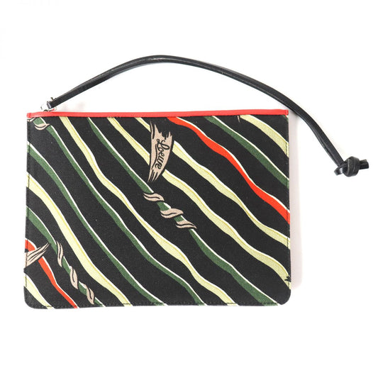 LOEWE Pouch Canvas leather Multicolor x Red type Women Used Authentic