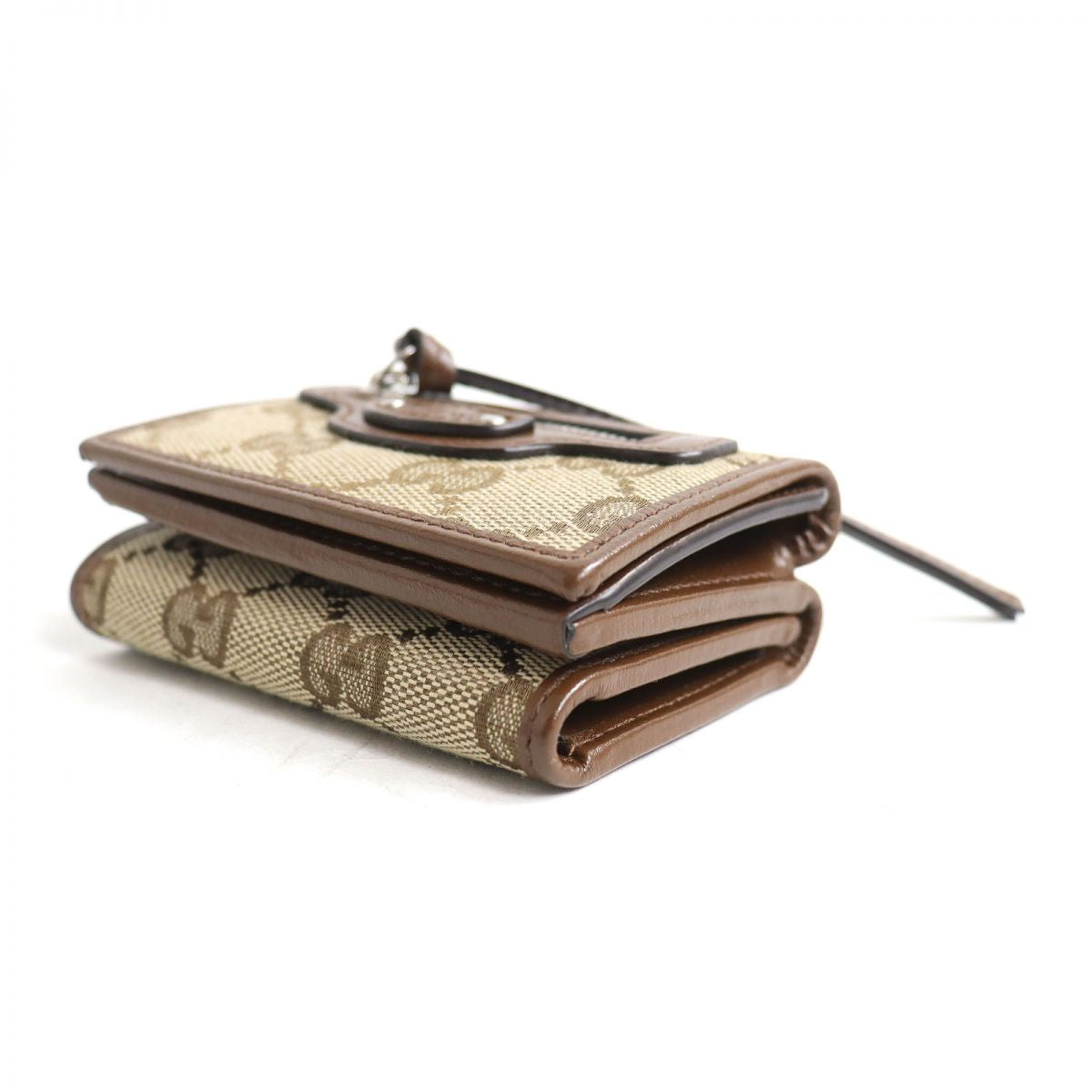 GUCCI Tri-fold wallet Main: Canvas, Part: Leather Beige x brown mens Used Authentic